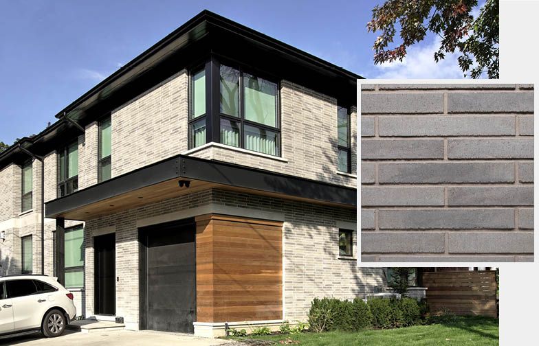 Brick home with brick sample